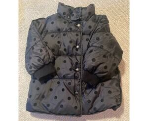 Zara Black Polka Dot Puffer Coat Toddler 18-24 Months / 2T